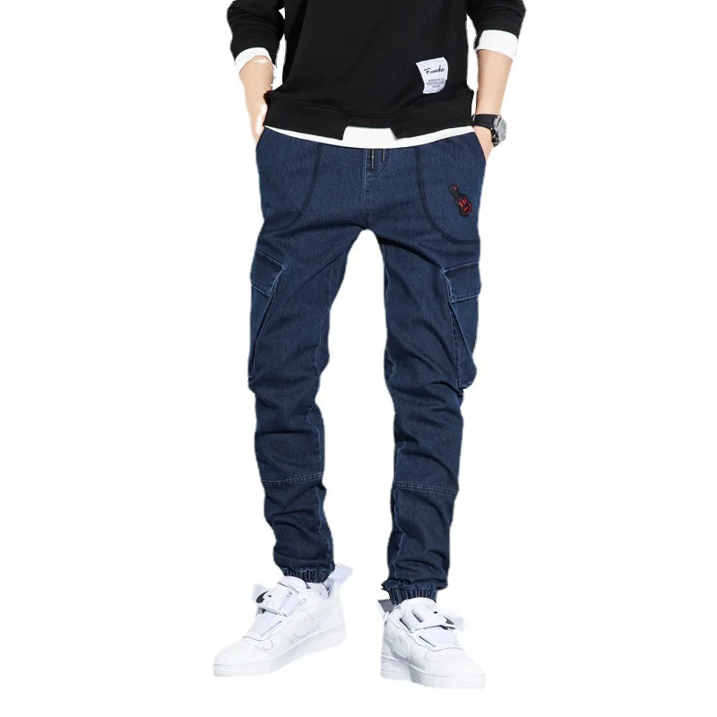 Jeans men's 2022 new autumn trendy brand slim-fitted workwear pants trendy all-match men's casual trousers