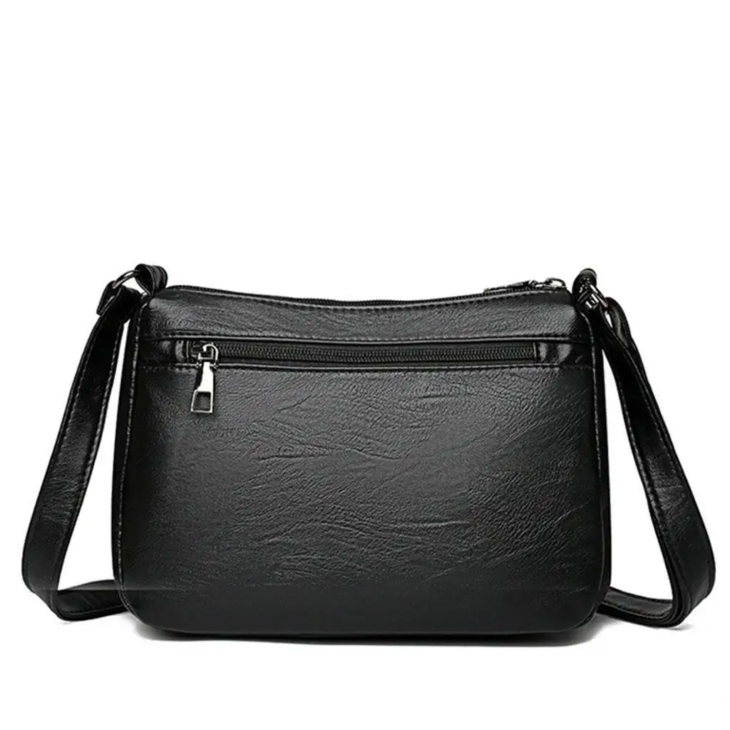 

Ladies Cross Body Bag PU Leather Messenger Bag Shoulder Handbag Long Strap Black