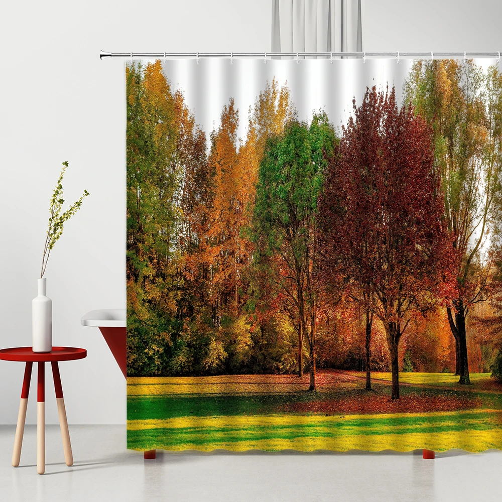 

Waterproof Curtain with Hooks Home Decor Aesthetics Shower Curtain Set Bath Curtain