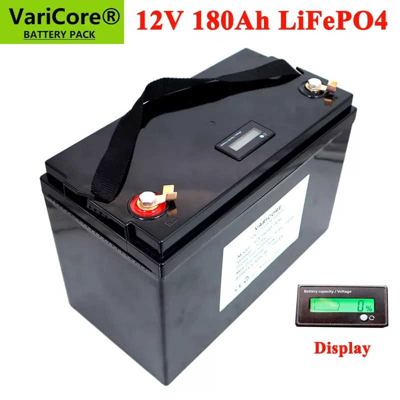 

12V 180AH LiFePO4 Battery 12.8V 4s Lithium Power 4000 Cycles For EVE Batteries RV Campers Golf Cart Off-Road Off-grid Solar Wind