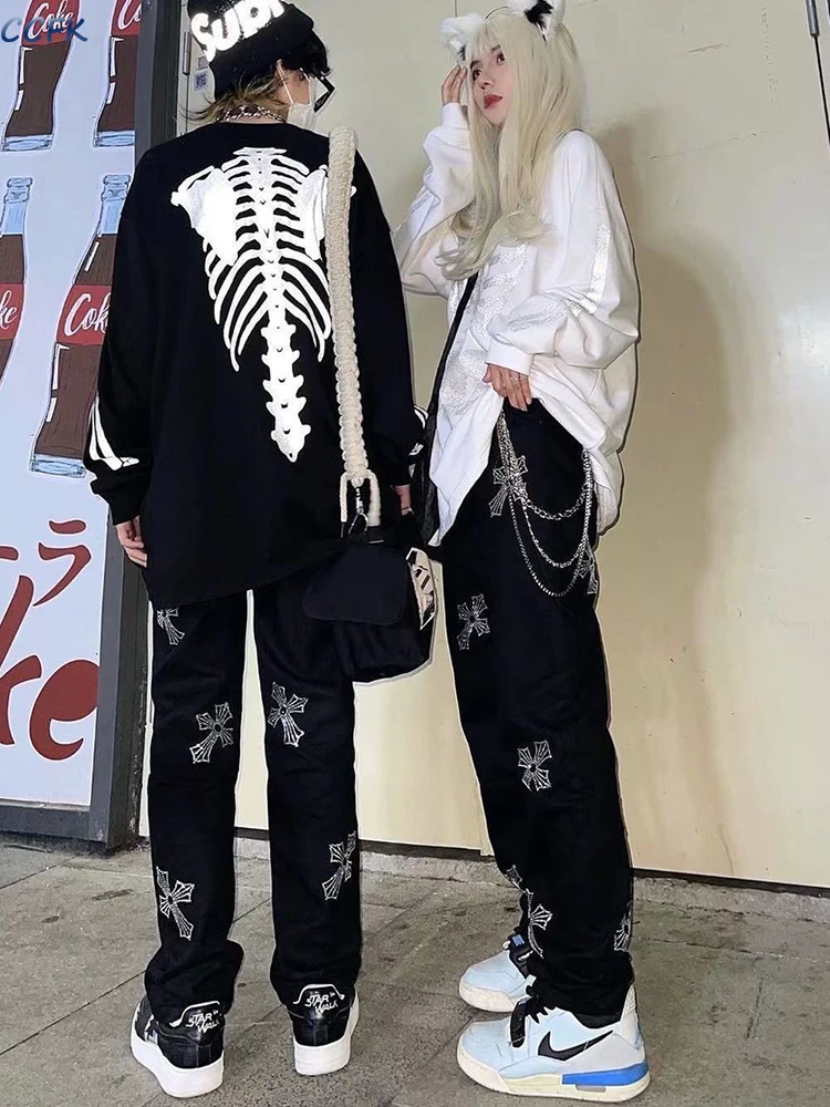 Брюки женские и мужские прямые в стиле хип-хоп |