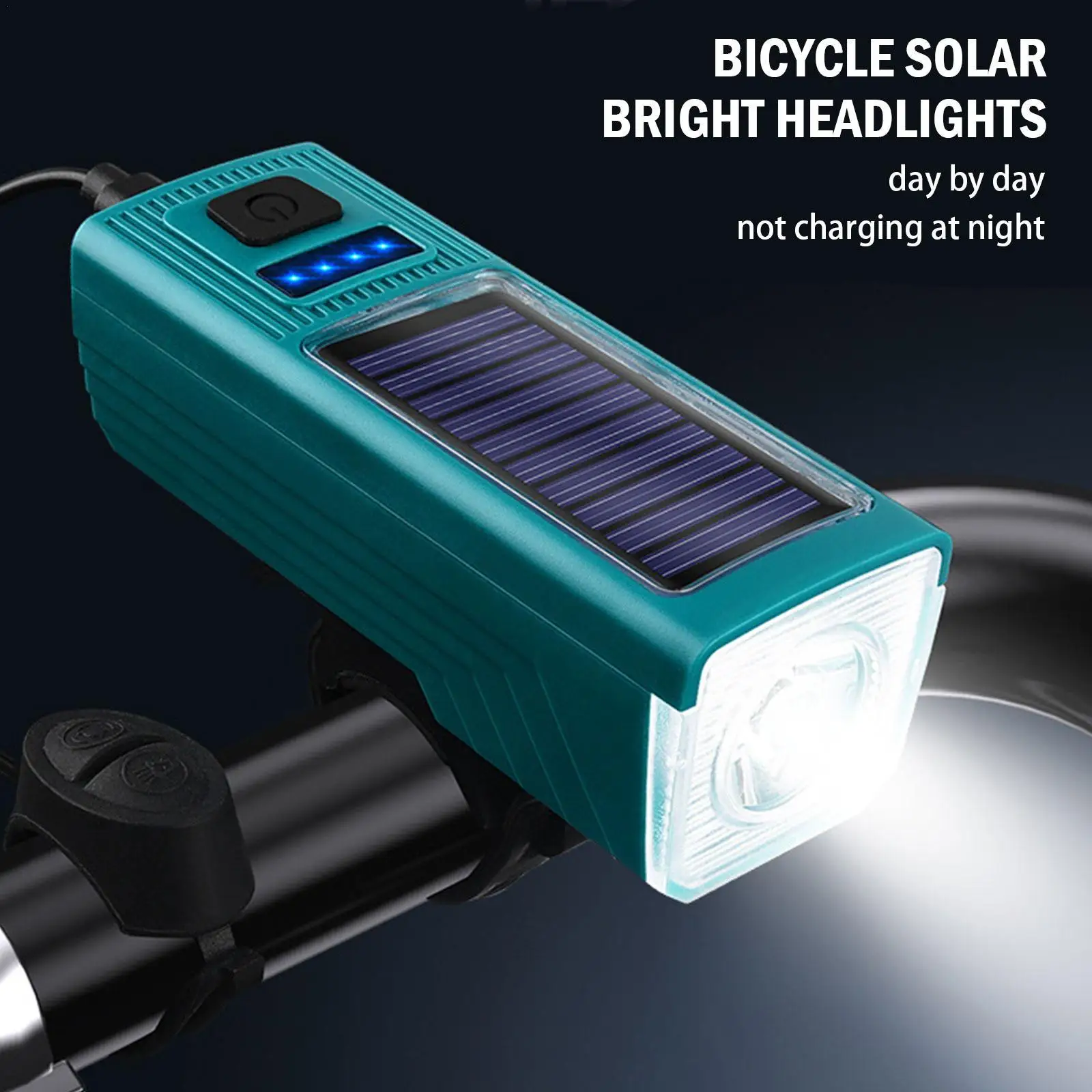 

Bicycle Front Light Bicycle Lantern With Horn Solar LED USB Charging 3 Modes Bike Flashlight MTB Bike Lamp for Cycling Headlight