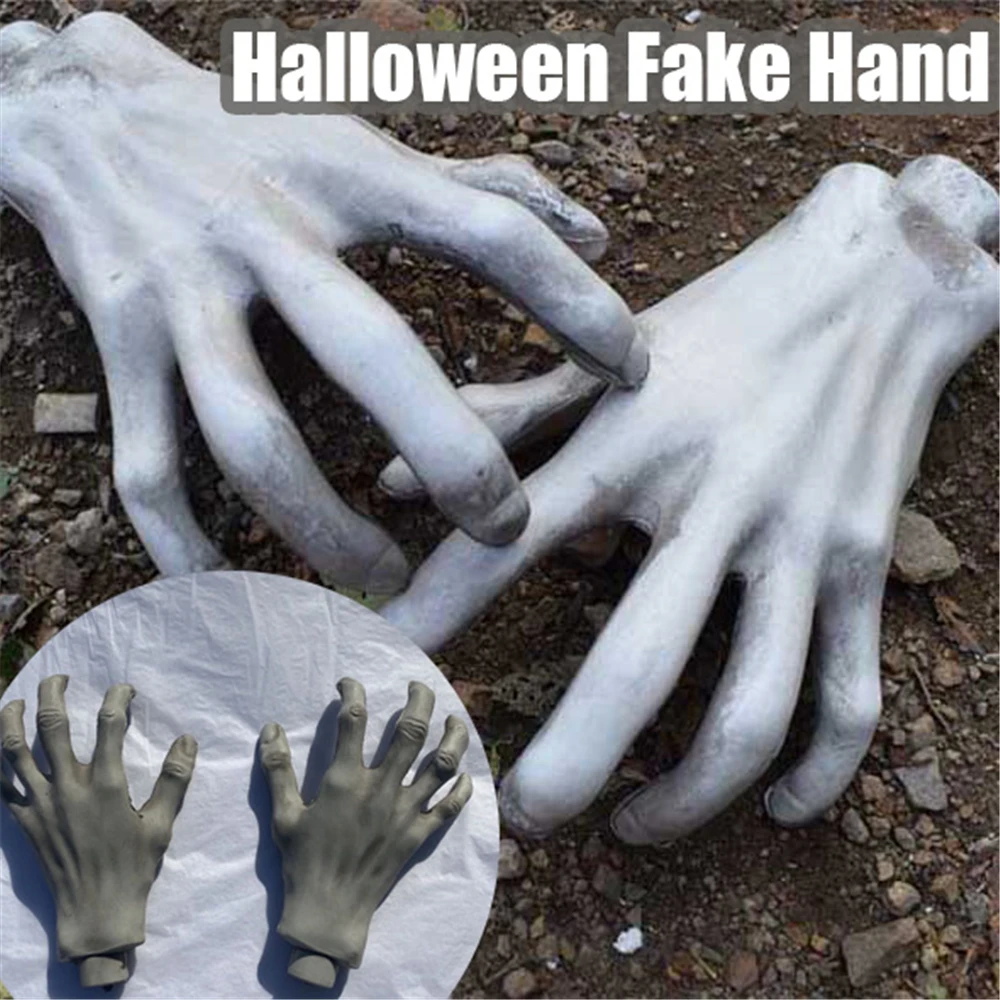 

1 пара украшения на Хэллоуин, искусственные страшные руки, фантастические руки, реалистичный скелет, лагерь на Хэллоуин, вечерние Prop