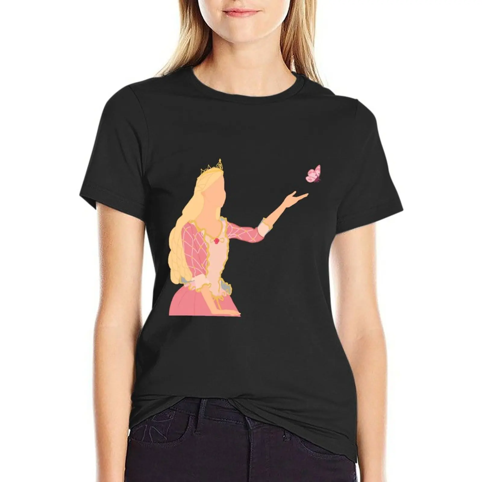 Anneliese от принцессы и ползунки с бабочкой футболка тяжелые Топы Футболки коротким