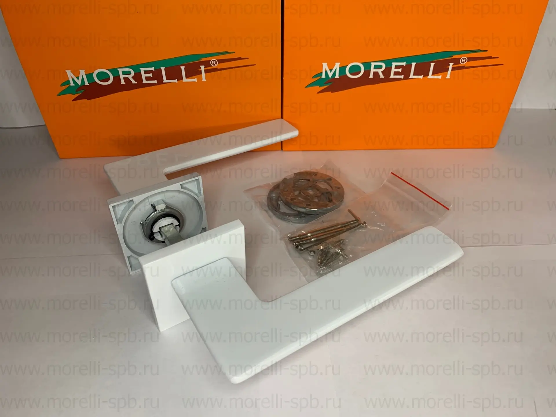Дверные ручки Morelli &quotPLATEAU" MH-51-S6 W Цвет - Белый |