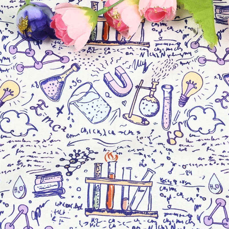 100% хлопчатобумажная тонкая холщовая ткань с лабораторной печатью сумка сделай