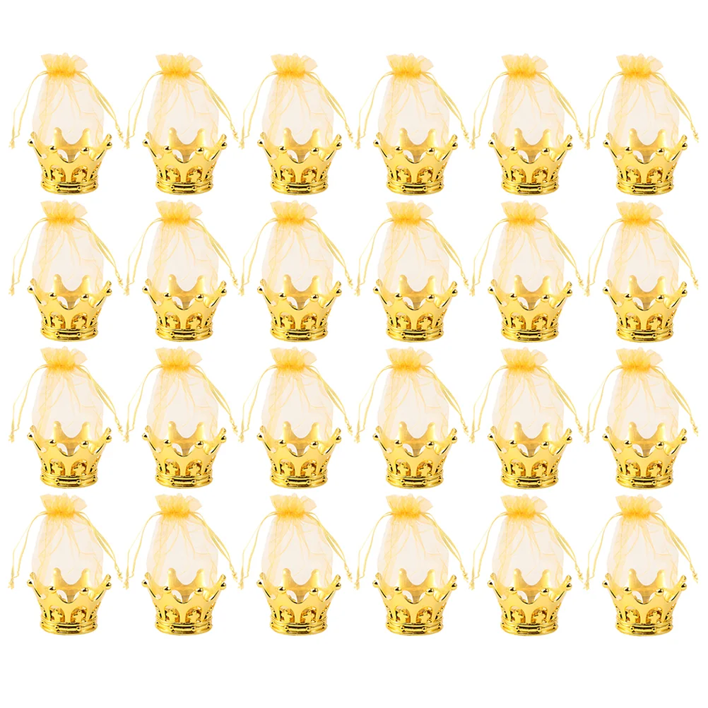 

24 Pcs Crown Wedding Candy Gauze Bag Bags Party Favor Gifts Pouch Favor Boxes For Wedding Crystal Ball