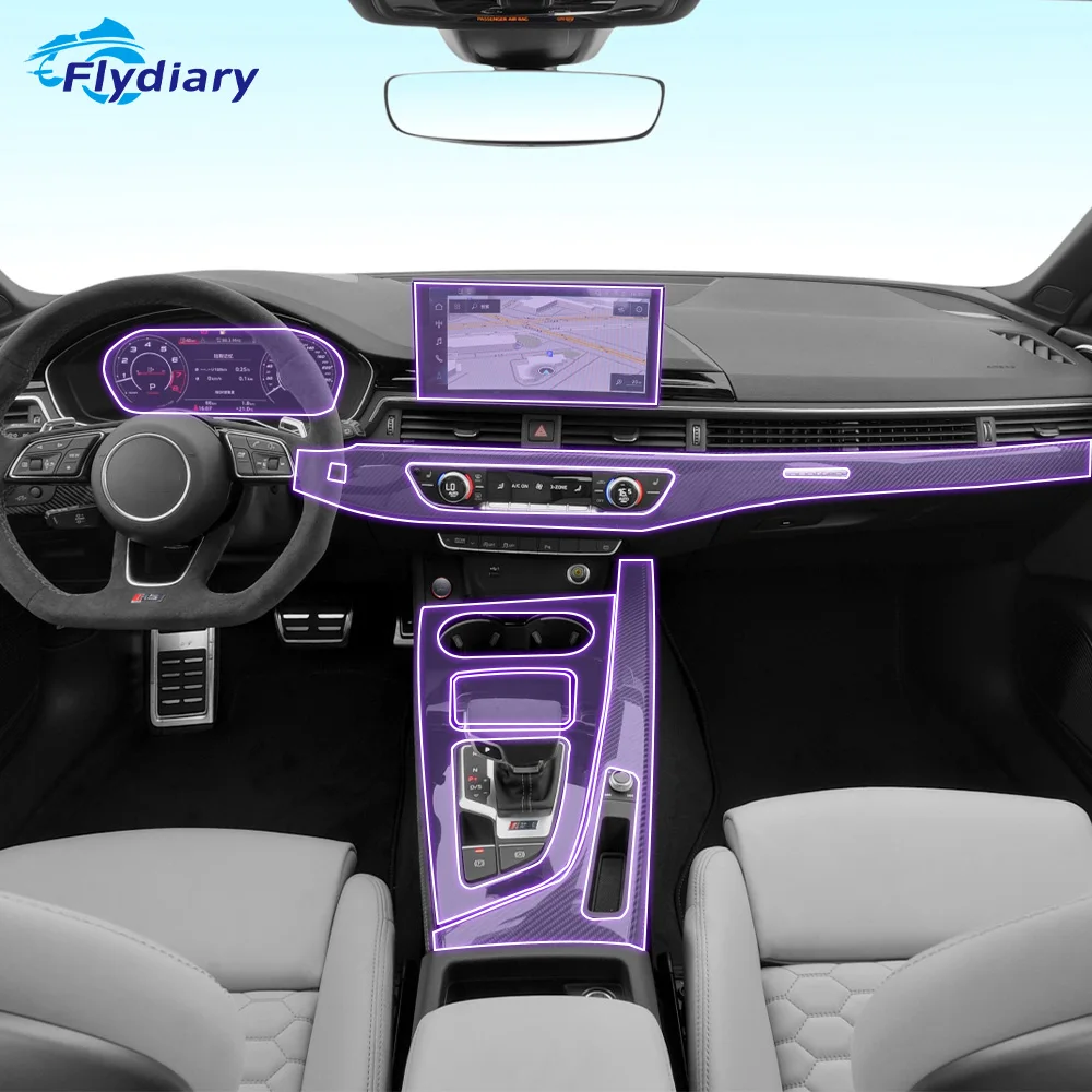 

For Audi RS4 S4 2019-2023 Car interior Center console transparent TPU Paint protective film Anti scratch sticker LCD screen PPF