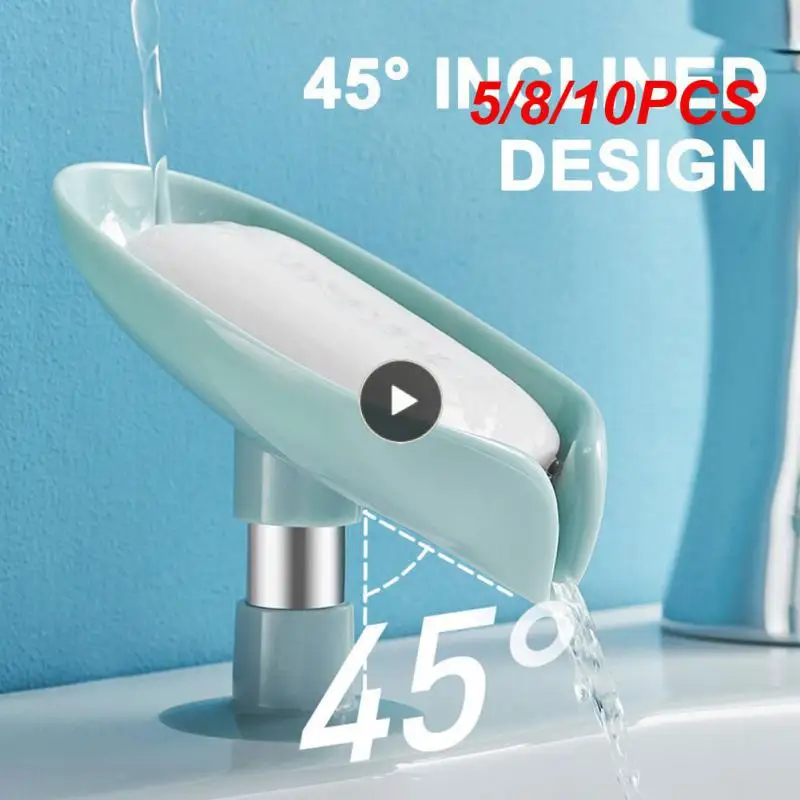 

5/8/10 шт. креативная Коробка для мыла в форме листа, держатель для мыла с присоской, нескользящее мыло для стирки, посуда для хранения, гаджеты для ванной комнаты