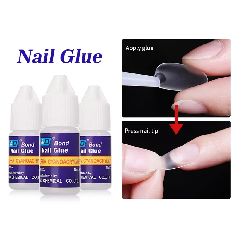 

Nail Glue Set for Acrylic False Nail Tips Clear Fast Dry Nail Glue Stick 3D Decoration Manicure Nail Art Tool Kits