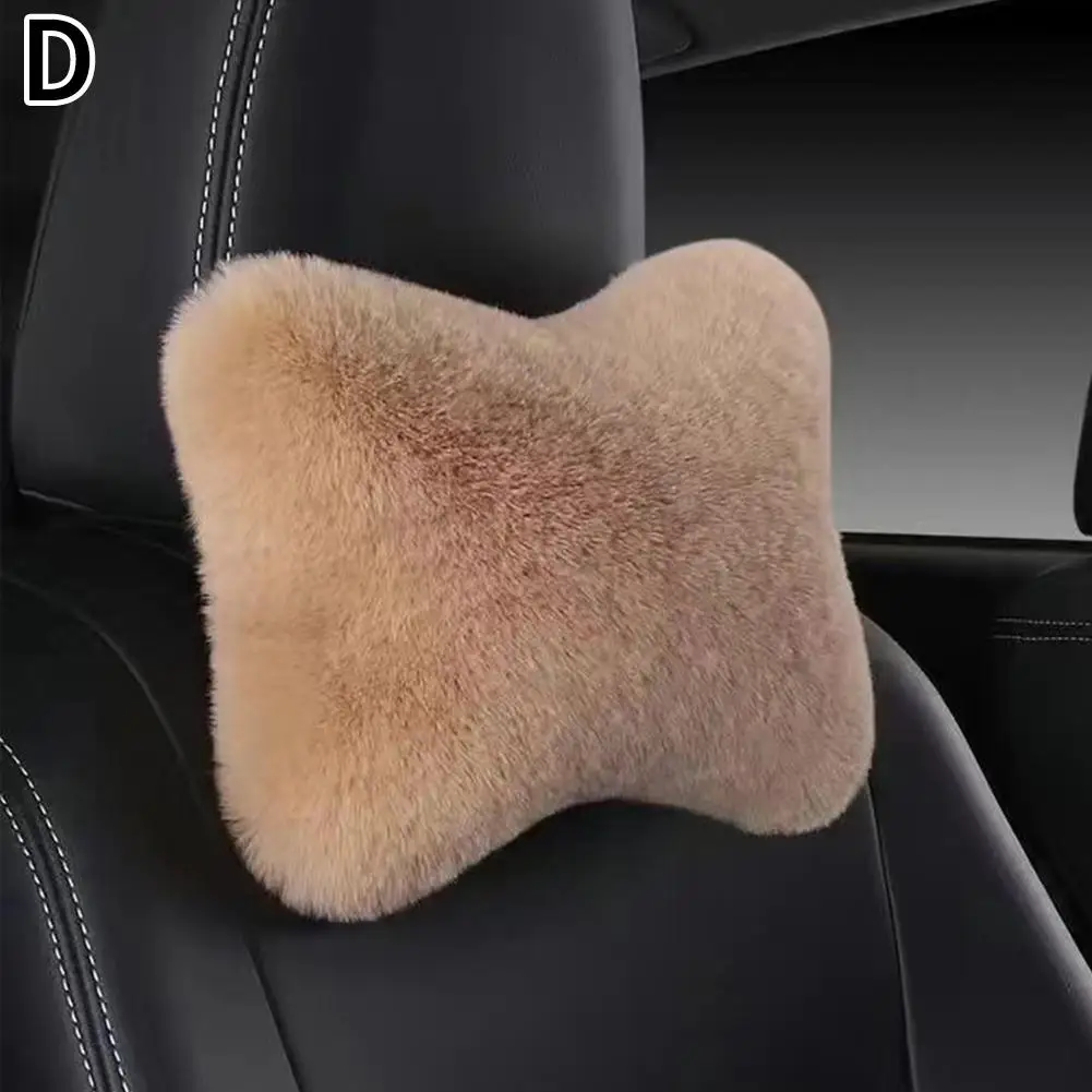 Зимняя подушка для автомобильного сиденья шеи плюшевый автомобильный