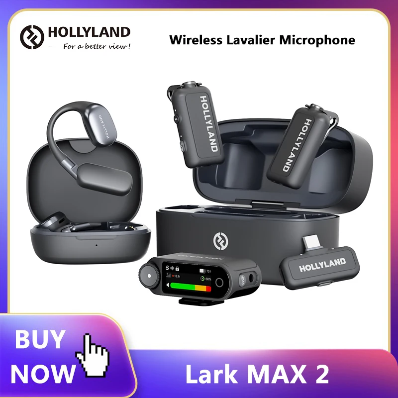 Фото Hollyland Lark MAX 2, беспроводной петличный микрофон, профессиональный микрофон для камеры, шумоподавление AI для интервью, видеоблога №1