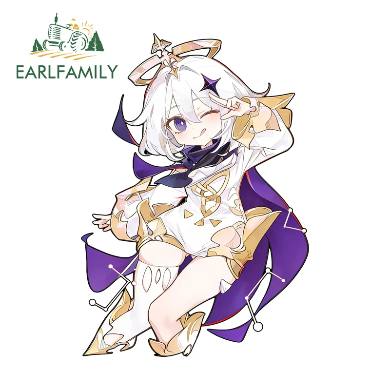 Фото EARLFAMILY Paimeng Fanart Наклейки для автомобиля Genshin Impact, графические виниловые наклейки на зеркало заднего вида и окна, DIY для лобового стекла №1