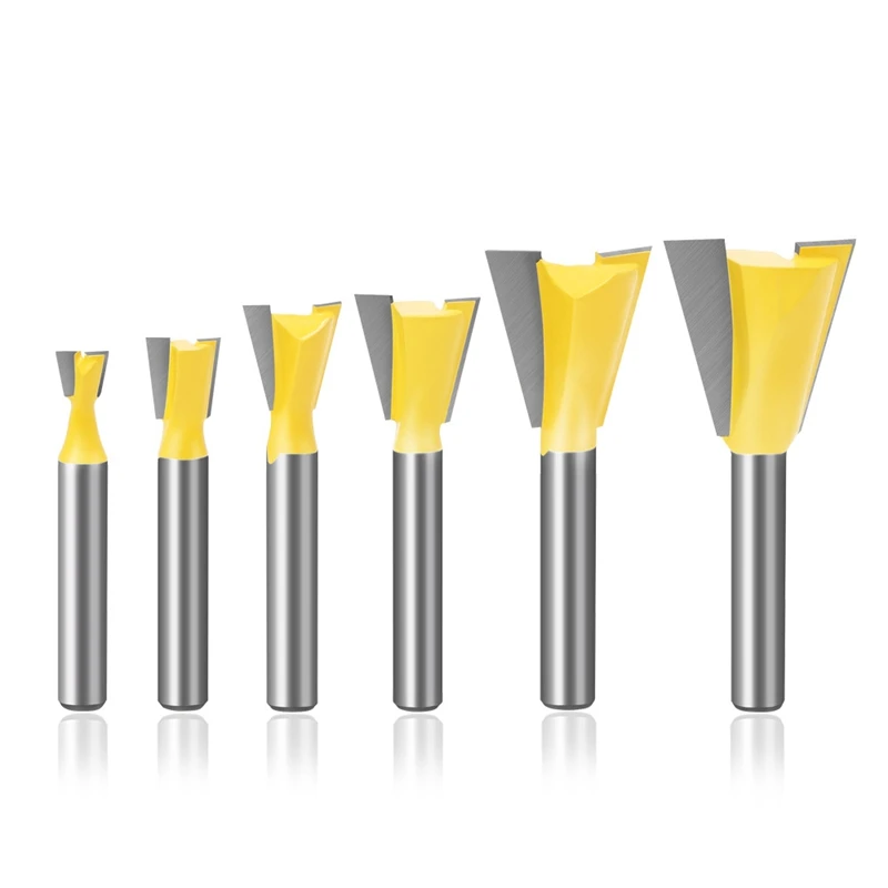 

Spot Goods 6Pcs 6Mm Shank Dovetail Joint Router Bits Set 14 Degree Woodworking Engraving Bit Milling Cutter For Wood
