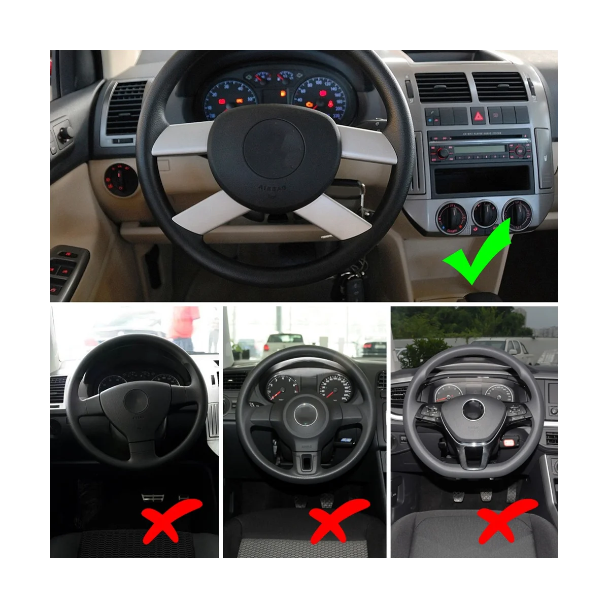 4 шт. отделка рулевого колеса наклейка панель для VW Polo Fox 2003 2004 2005 2006 2007