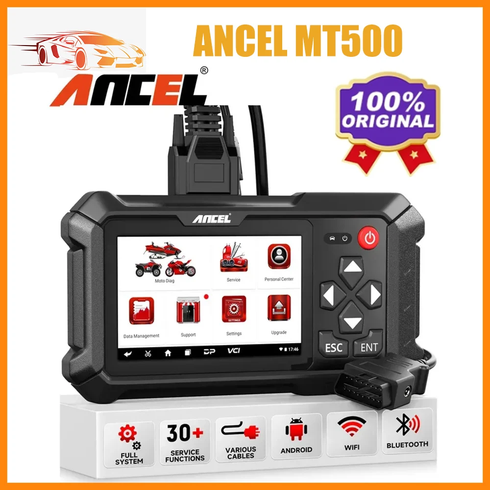 

2023 ANCEL MT500 OBD2 Motorcycle Scanner All System Diagnosis ECU Coding ABS Oil Reset For BM-W for DUCA-TI for KT-M Free Ship
