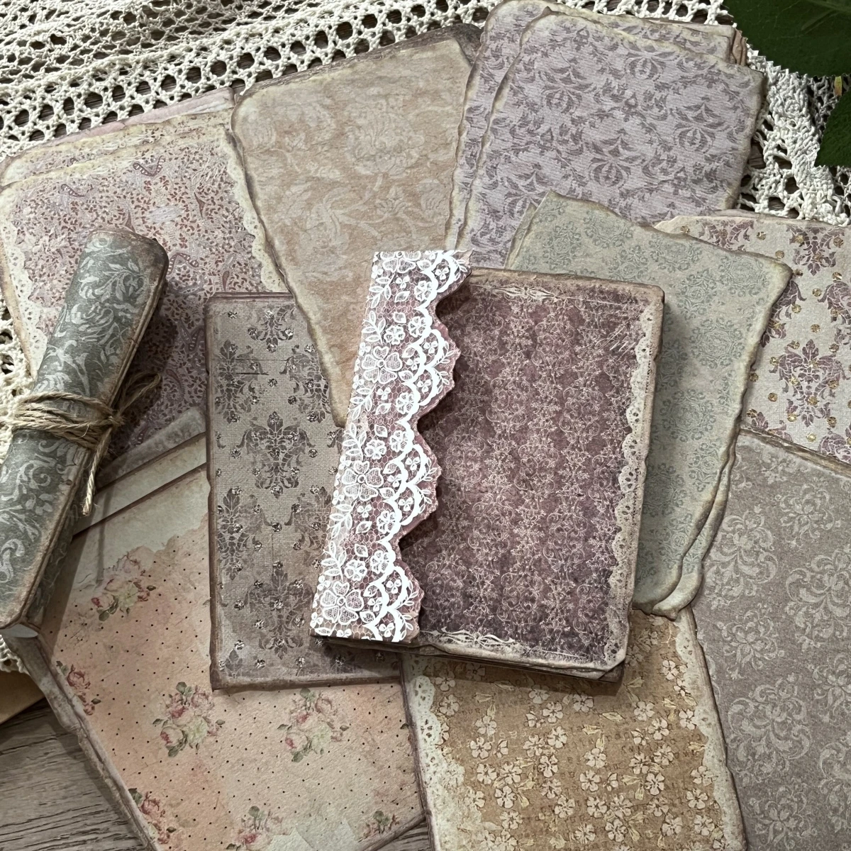

Vintage Irregular Edges Material Paper White Lace Pattern Paper Old Memo Pad Deco Scrapbooking Diary Collage Junk Journaling