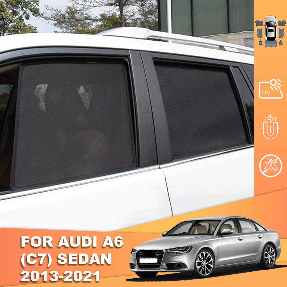 

For Audi A6 C7 2013-2018 Sunshade Magnet Car Windshield Mesh Frame Curtain Auto Baby Rear Window Sun Shade A 6