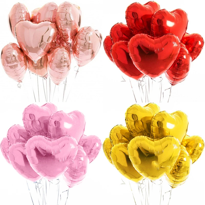 

5pcs 18inch Pink Gold Heart Foil Balloons Wedding Decoration Ballons Globos Birthday Party Decorations Kids Baby Shower Supplies