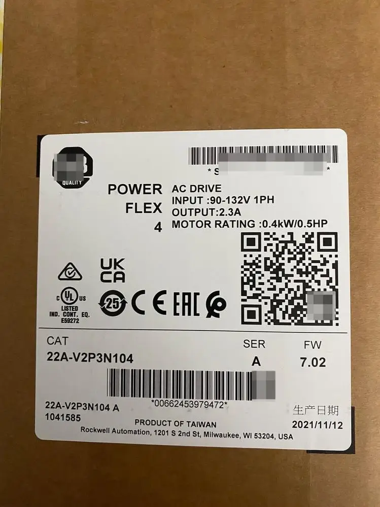 

2021 новый заводской герметичный 22A-V2P3N104 /A PowerFlex 4 0.5HP