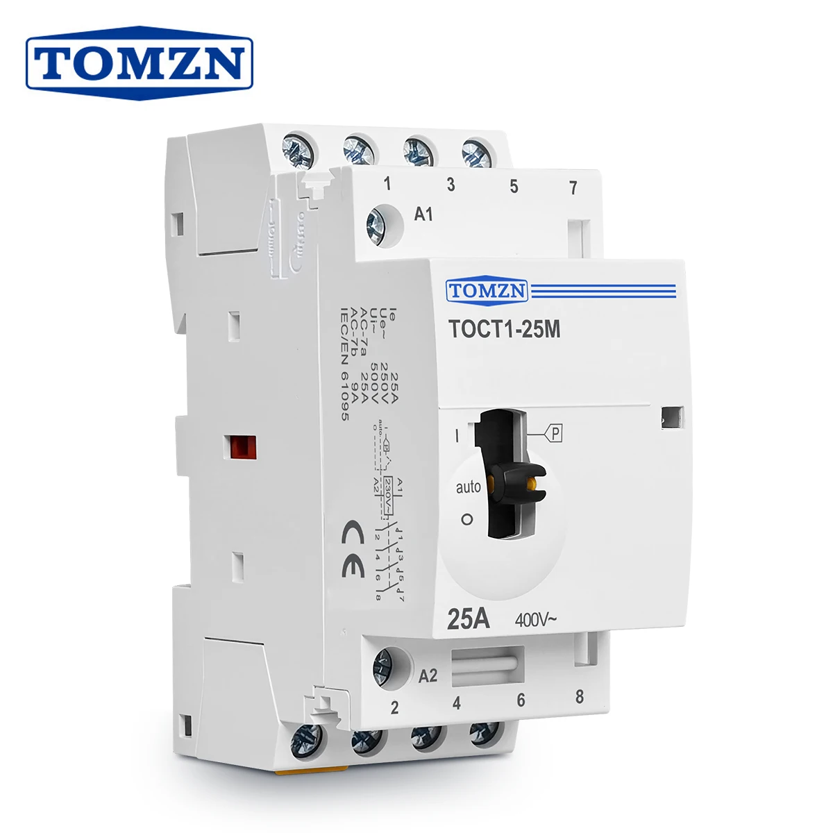 

Модульный контактор TOCT1 4P 25A 220 В/230 В 50/60 Гц на Din-рейку, бытовой переменный ток с ручным переключателем управления 4NO или 2NO 2NC или 4NC