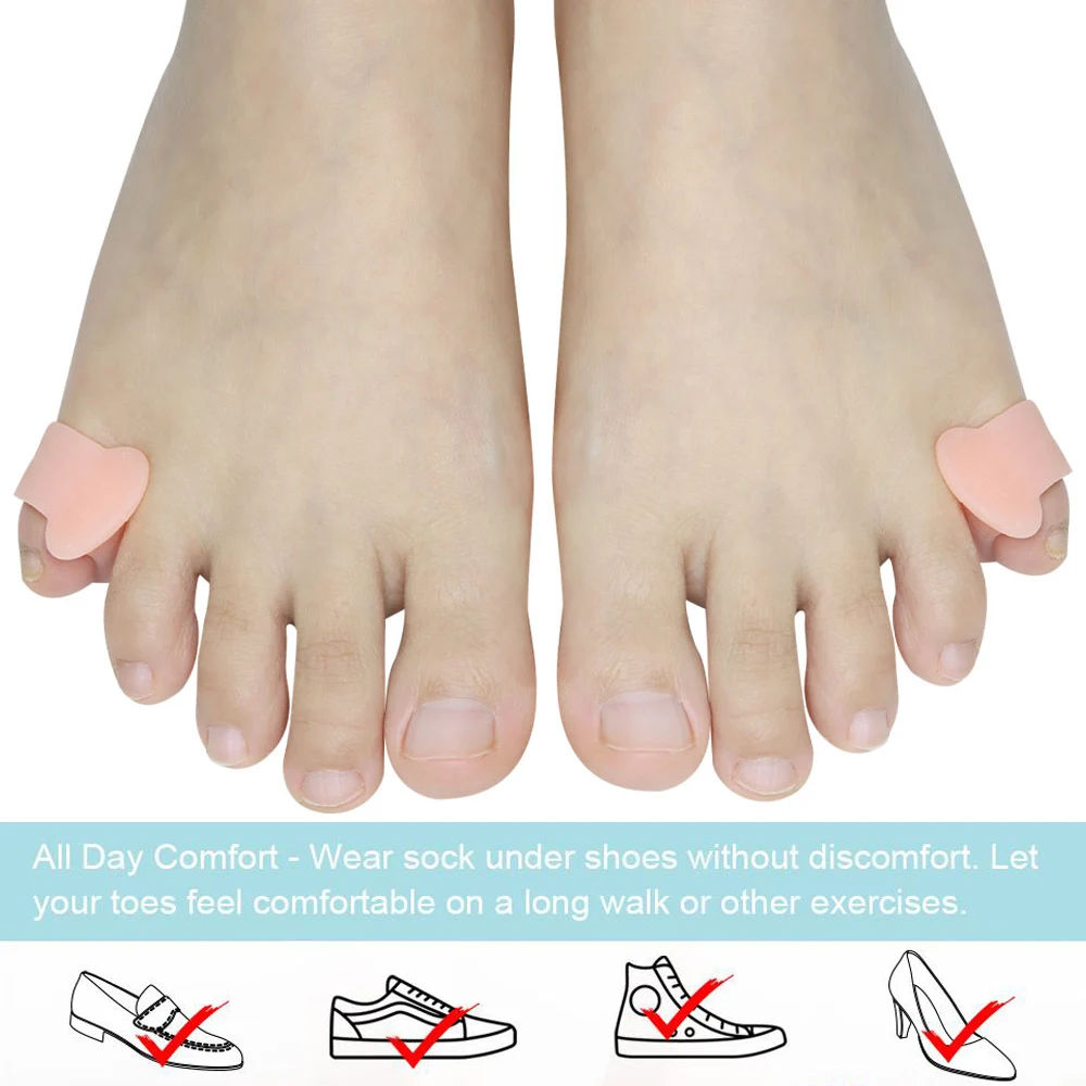 Pexmen 2/4 шт. гелевые прокладки для пальцев ног корректор большого пальца стопы