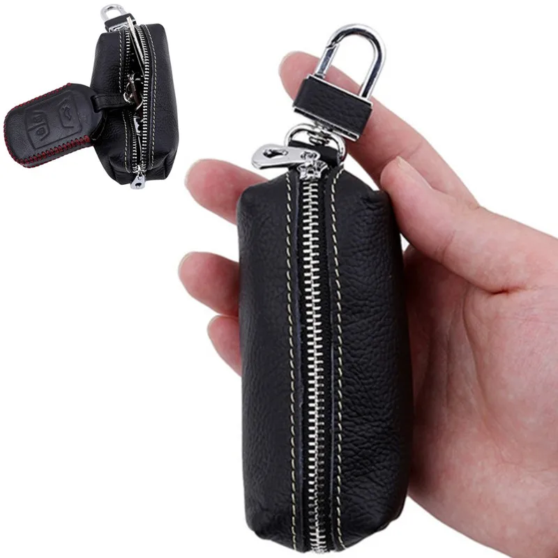 Leather Male Key Holder Organizer Housekeeper Women Keychain Purse Key Ring Bag Keys Case Pouch Car Keys Wallets