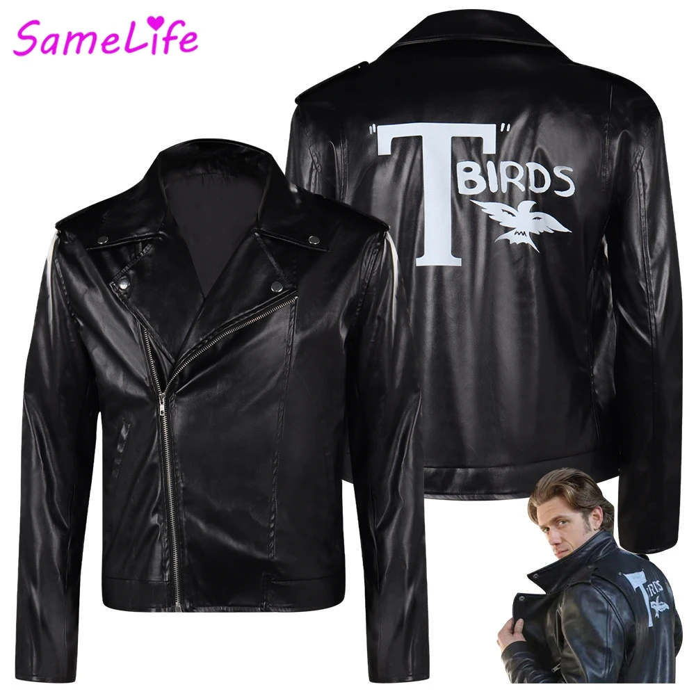 Фото Grease Danny розовый женский косплей фэнтезийная повседневная уличная одежда куртка для пары костюм ТВ музыкальная ролевая игра фантазийные наряды №2