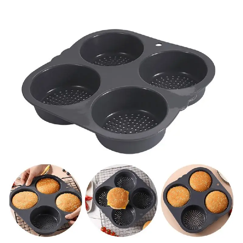 Форма для булочек гамбургеров форма выпечки хлеба антипригарная силиконовая
