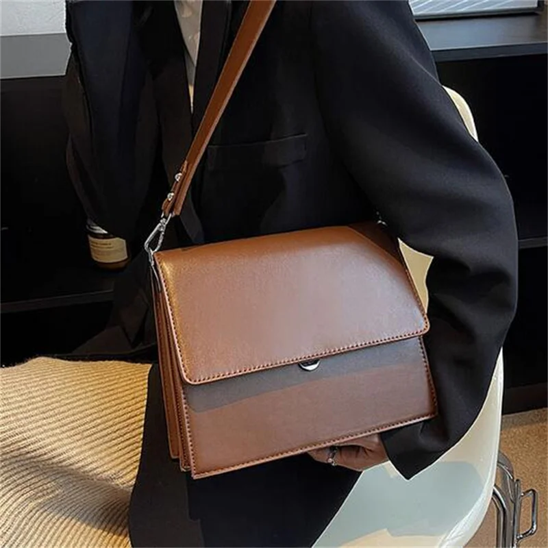 

Double Layer Flap Crossbody Bags for Women 2023 Latest Trend Designer Classic Vintage Shoulder Handbags and Purses Small Black