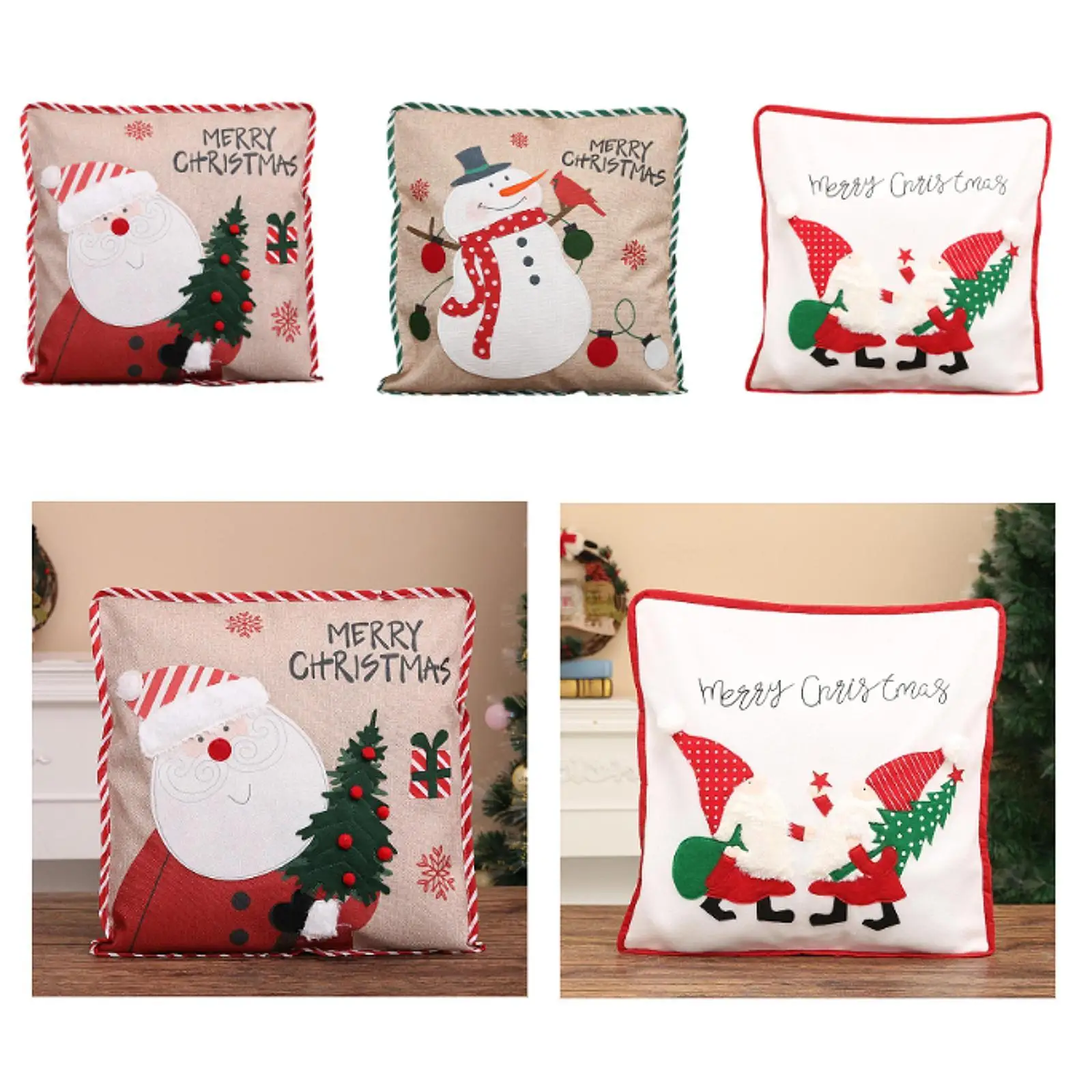 Рождественская наволочка мягкая на молнии современная 46x46 см для дивана