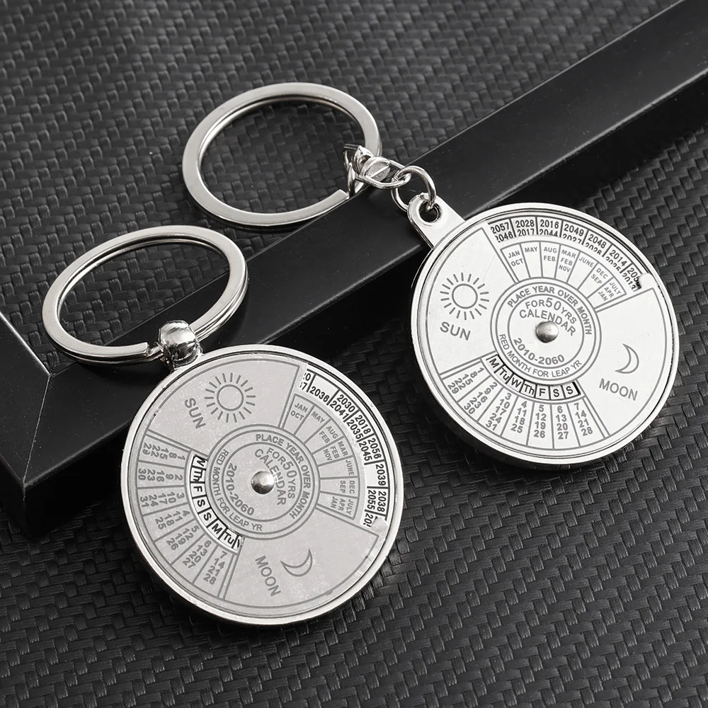 

Mini Car Keychain Perpetual Calendar Pendant Zinc Alloy Metal Key Ring Women Men Creative Gift Key Chain Auto Accessories