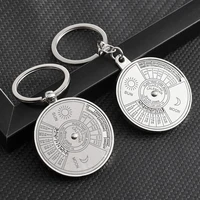 mini car keychain perpetual calendar pendant zinc alloy metal key ring women men creative gift key chain auto accessories