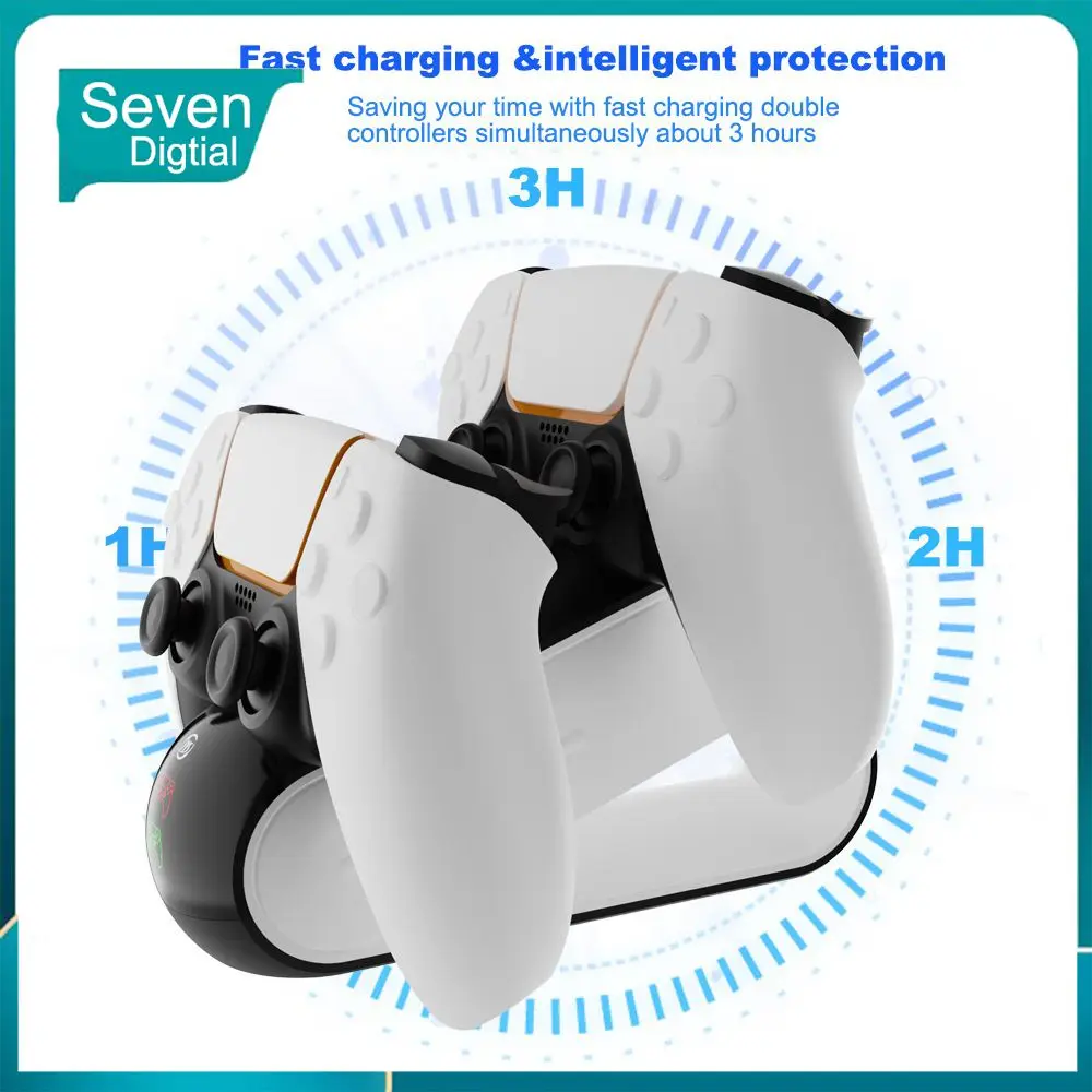 

Portable For Ps5 Gamepads Wireless Controller With Led Indicator Gamepad Charger Usb Type-c Charging Dock Station