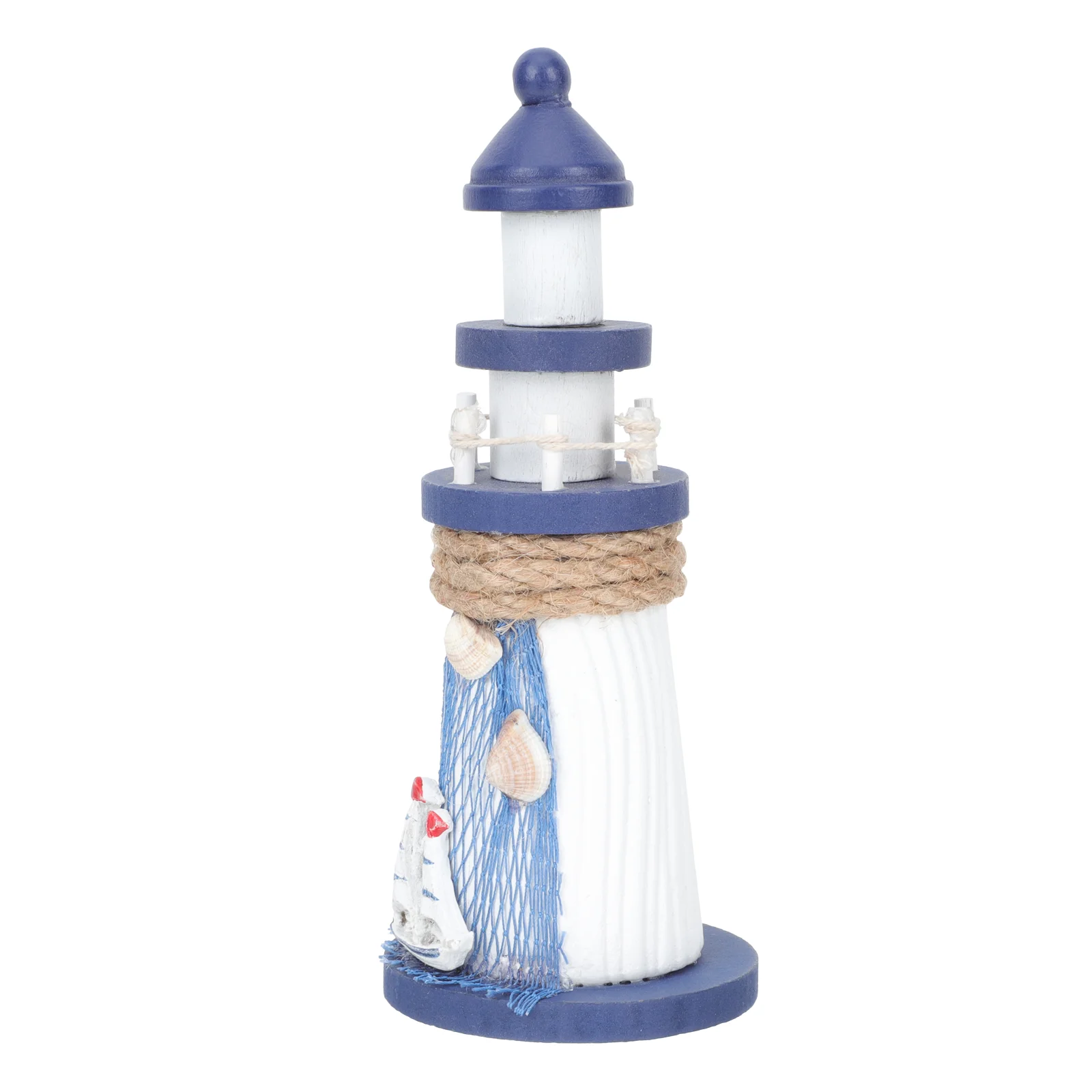

Lighthouse Decor Nautical Mediterranean Wooden Beach Decorations Table Ornament Tabletop Home Decoration Desktop Statue Tower
