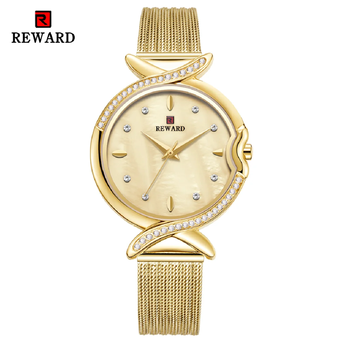 

REWARD Ladies Quartz Watch Women Watches Fashion Casual Stainless Steel Strap Diamond Female Wrist Watch Blue Clock Reloj Mujer