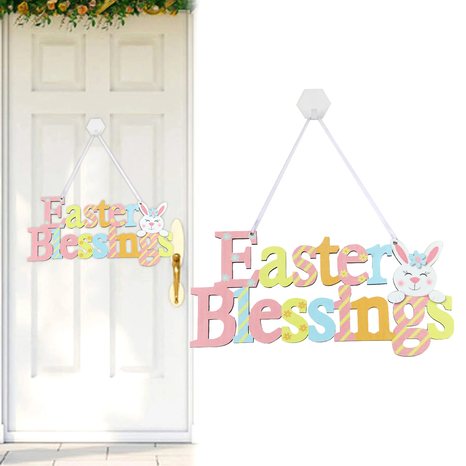 

Easter Wooden Hangings Bunny Chick Egg Alphabet Welcome Sign Wooden Slices Easter Ornaments Pendants With A Sling Home Easter