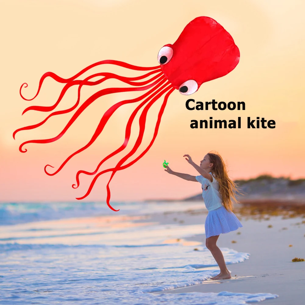 

Outdoor Toy Flying Activity Game 3D Octopus Kites Polyester Cartoon Animal Easy Fly Windsock Kids Toys for Gifts
