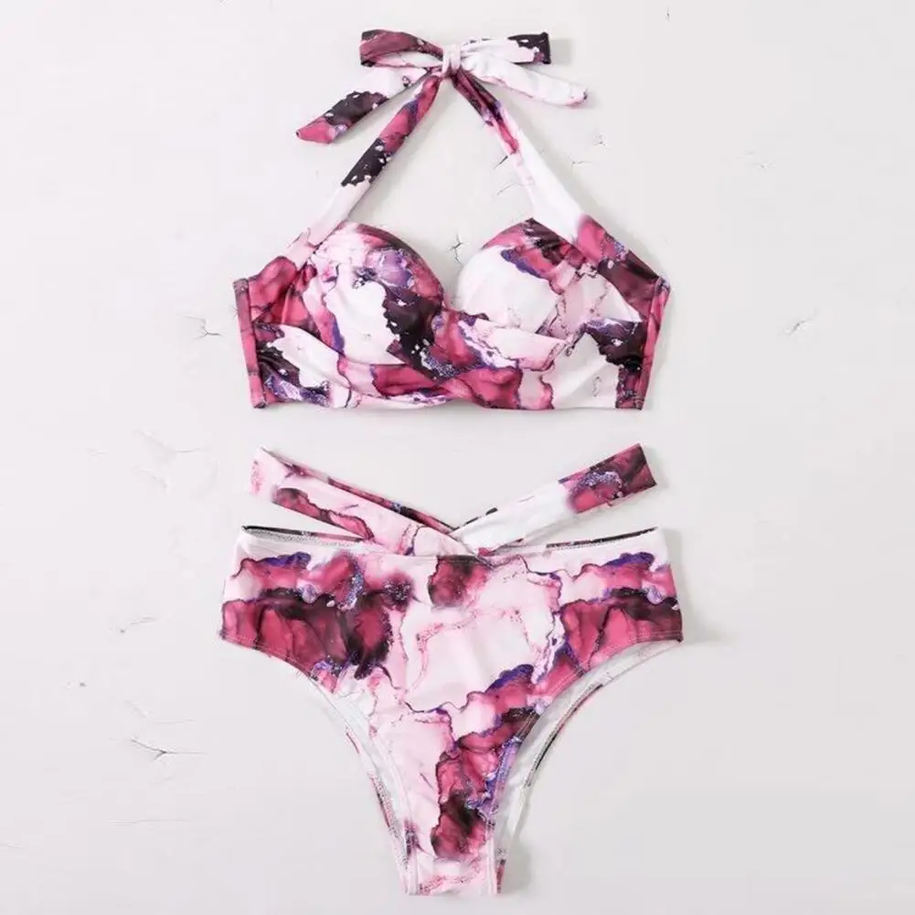 

Summer Bikini Beachwear Bikini Set Hollow Out Cross Strap Beautiful Wear-resistant Summer Bikini Set