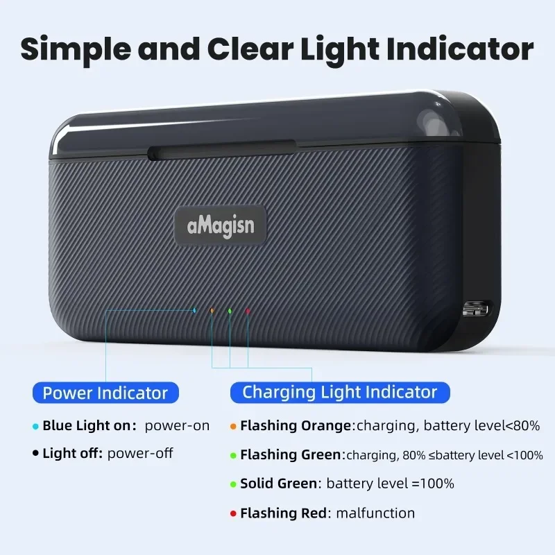 Чехол для аккумулятора aMagisn с быстрой зарядкой DJI OSMO Action 5 Pro 3-канальный быстрая