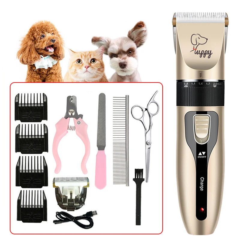 

Profession Dog Hair Clipper Pet Hair Trimmer Puppy Grooming Electric Shaver Set Cat Accessories Ceramic Blade Recharge Supplies