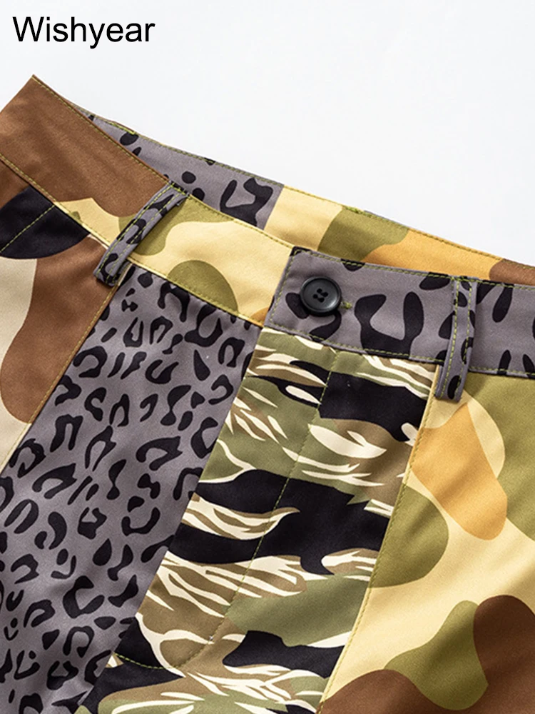 2023 Casual Camouflage Ripped Slim Bodycon High Waist Summer Mini Pants Women's Clothing Streetwear Biker Cycling Shorts Outfits