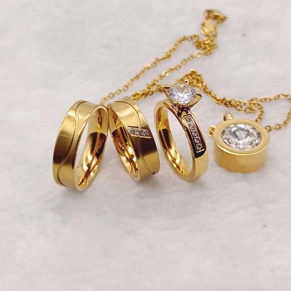 Handmade Unique Finger Ring Jewelry Pendant Rings Women Designer 18k Gold Filled Wedding Bridal Engagement Sets