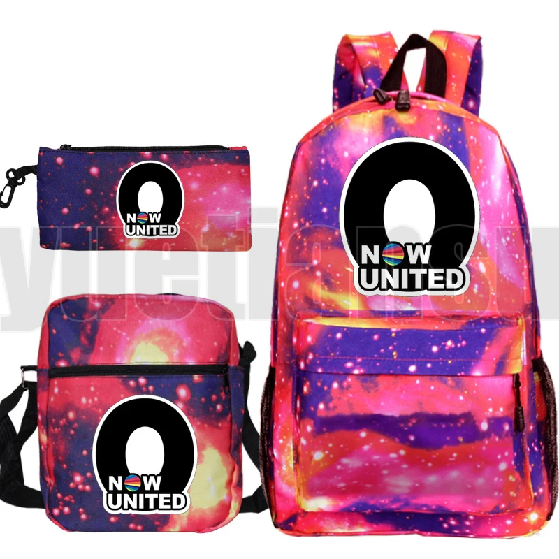 

Daily Pack Back To School Plecak Anime Now United-Better Album Backpack Men Zipper Bag Pack Shoulder Bookbag Pencil Bag UN Team