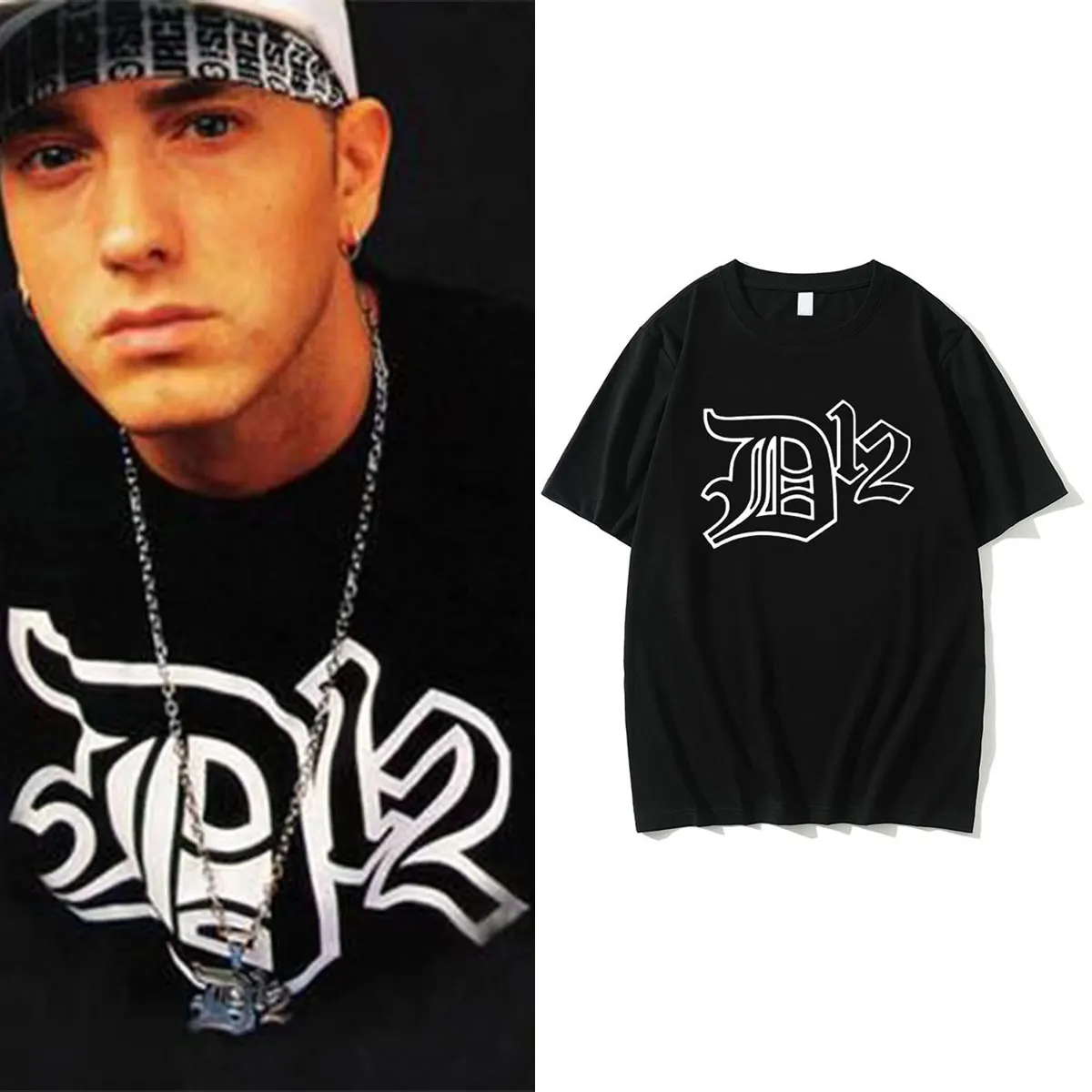 

Hot Sale Rapper Eminem Same Style Tshirt Male Oversized Hip Hop Casual T-shirts Men Women Fashion T Shirt Men's Tees Streetwear