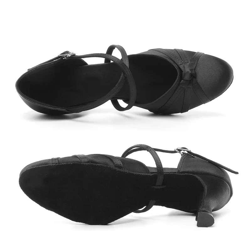 Ballroom Shoes Women Dance-Shoes For Girls Ladies Latin Dance Shoe Modern Tango Jazz Dancing Shoes Salsa Closed Toe Heels Black