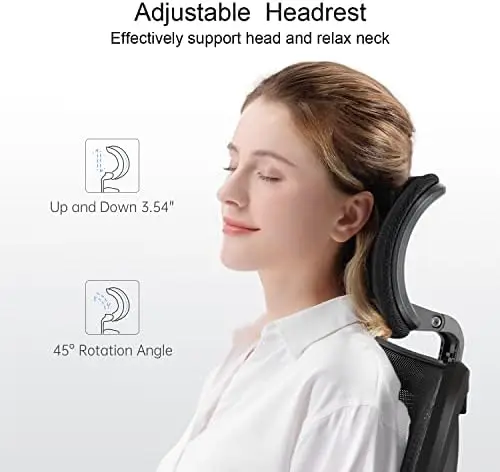 

M18 Ergonomic Office Chair for Big and Tall People Adjustable Headrest with 2D Armrest Lumbar Support and PU Wheels Swivel Tilt