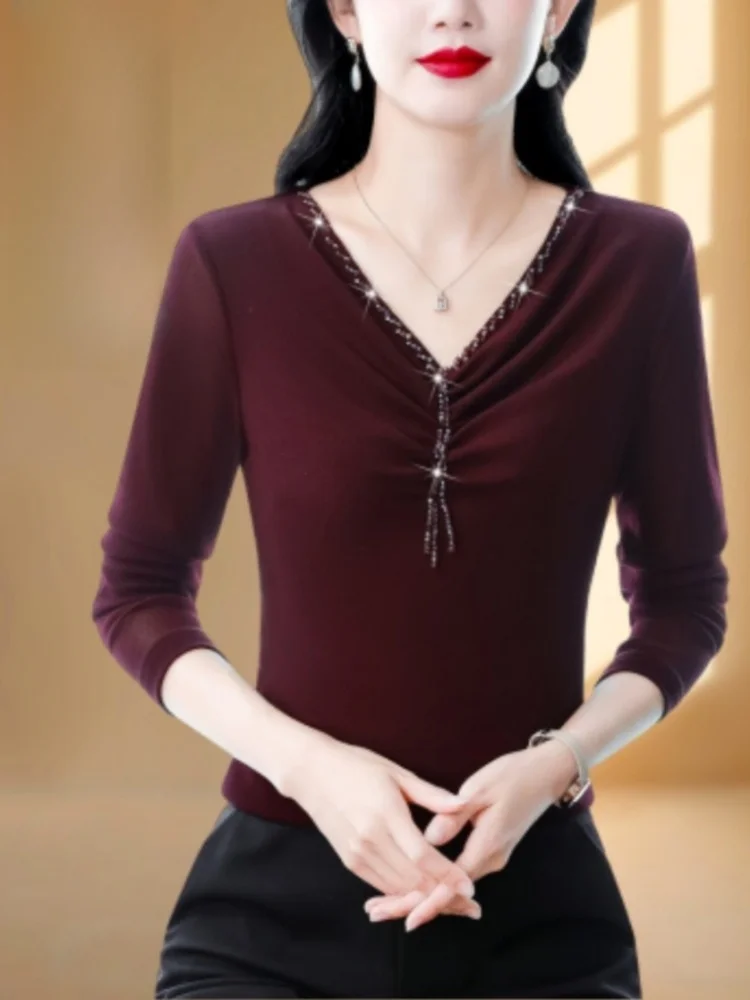 Hangzhou High end Big Brand Silk Shirts Women Long sleeves Shirt Small 2024 Autumn New Base Top