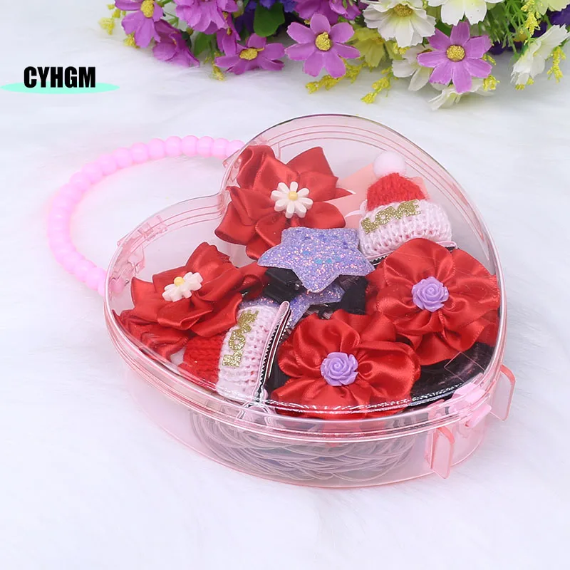 

wholesale Fashion New Girls flowers Hair Accessories set gift Elastic hair band Hairpins Headband Lovely women's Barrettes J02