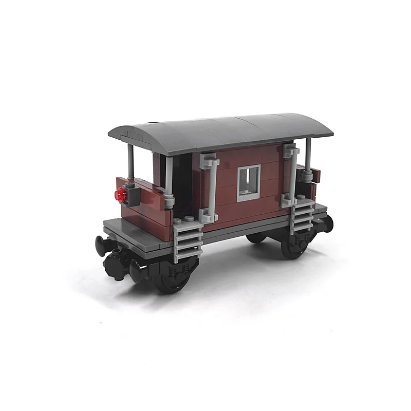

DIY MOC Retro Carriage Assembled with Small Particle Building Blocks City Train Track DIY Scene with Toys for Children Gifts